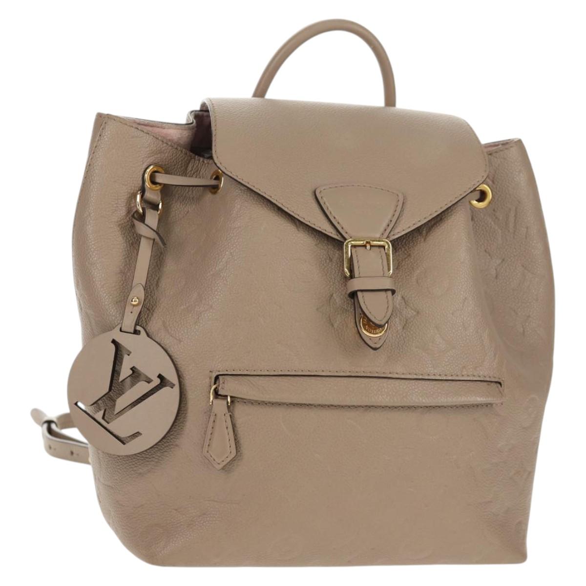 LOUIS VUITTON Monogram Empreinte Montsouris PM Bag Bronze M45410 LV Auth hk3223M