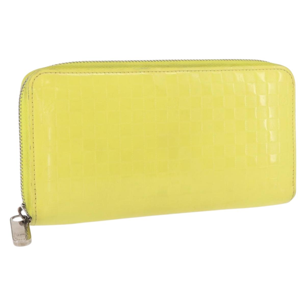 LOUIS VUITTON Damier Facet Zippy Wallet Long Wallet Yellow M94401 LV Auth hk3246