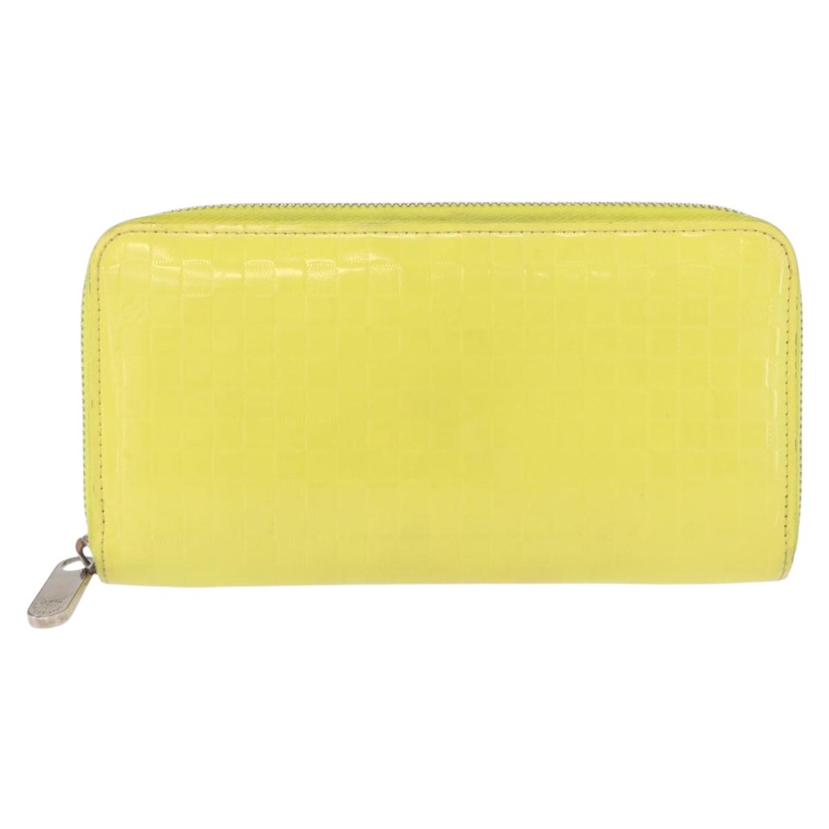 LOUIS VUITTON Damier Facet Zippy Wallet Long Wallet Yellow M94401 LV Auth hk3246