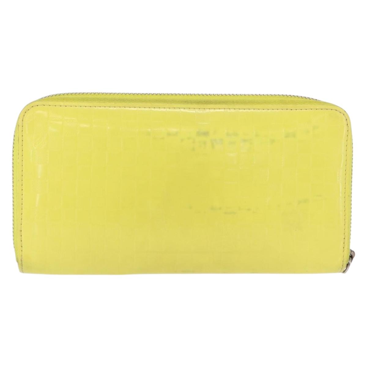 LOUIS VUITTON Damier Facet Zippy Wallet Long Wallet Yellow M94401 LV Auth hk3246