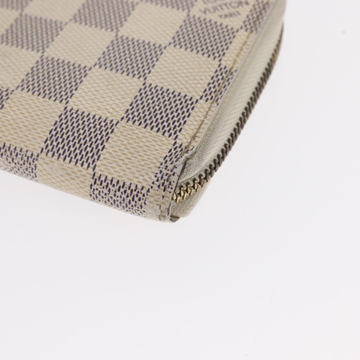 LOUIS VUITTON Damier Azur Zippy Wallet Long Wallet N60019 LV Auth hk3247