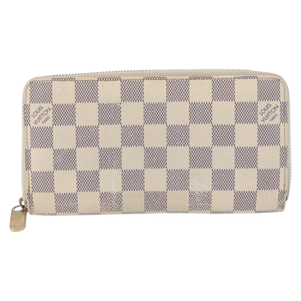 LOUIS VUITTON Damier Azur Zippy Wallet Long Wallet N60019 LV Auth hk3247