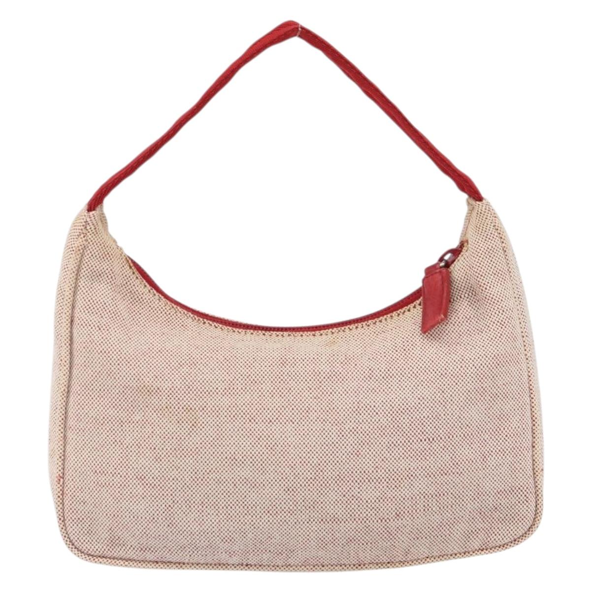 PRADA Sports Hand Bag Canvas Gray Red Auth hk3258