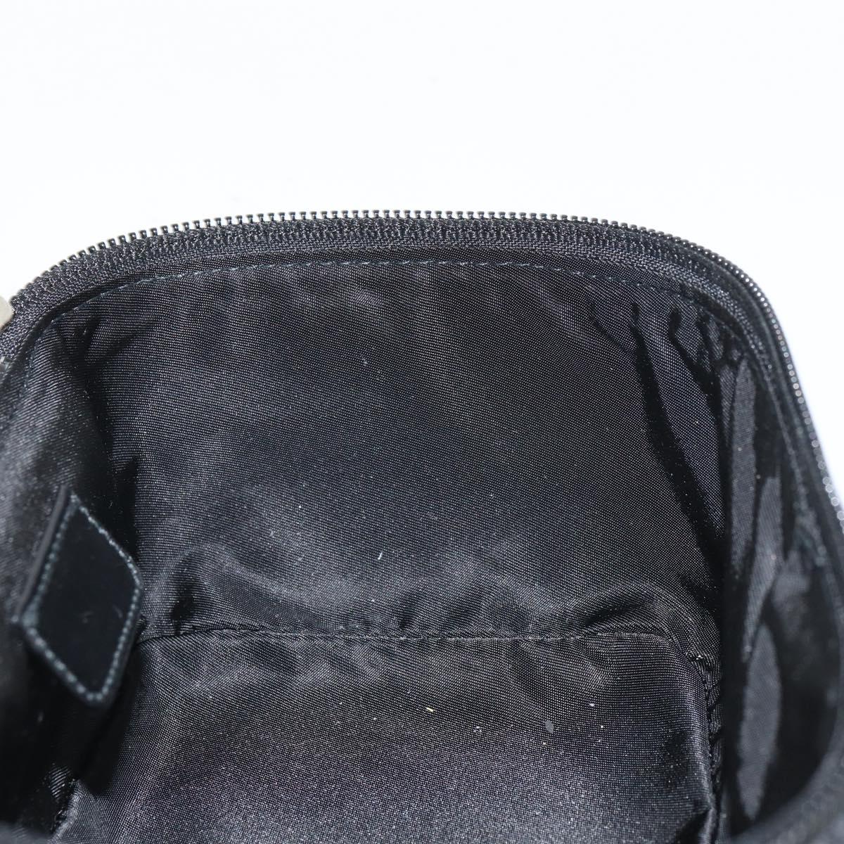Christian Dior Trotter Canvas Vanity Pouch Black Silver Auth hk3266
