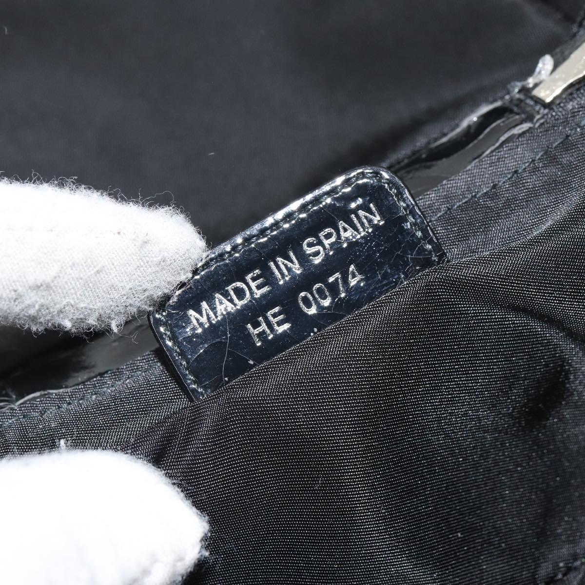 Christian Dior Trotter Canvas Vanity Pouch Black Silver Auth hk3266