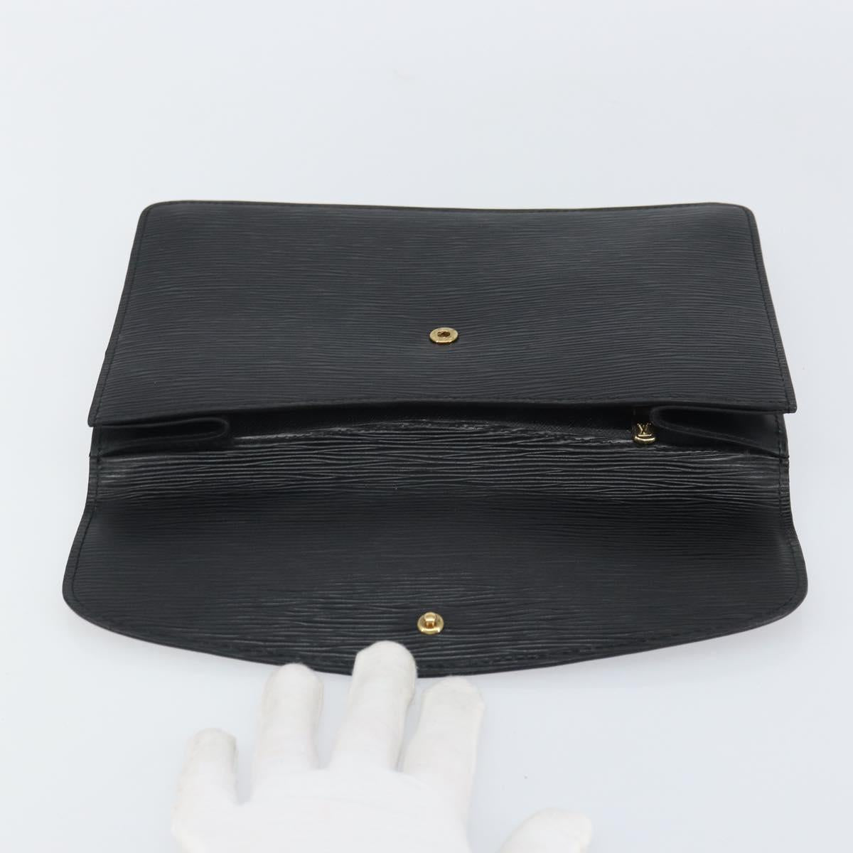 LOUIS VUITTON Epi Montaigne 27 Clutch Bag Black M52652 LV Auth hk3270