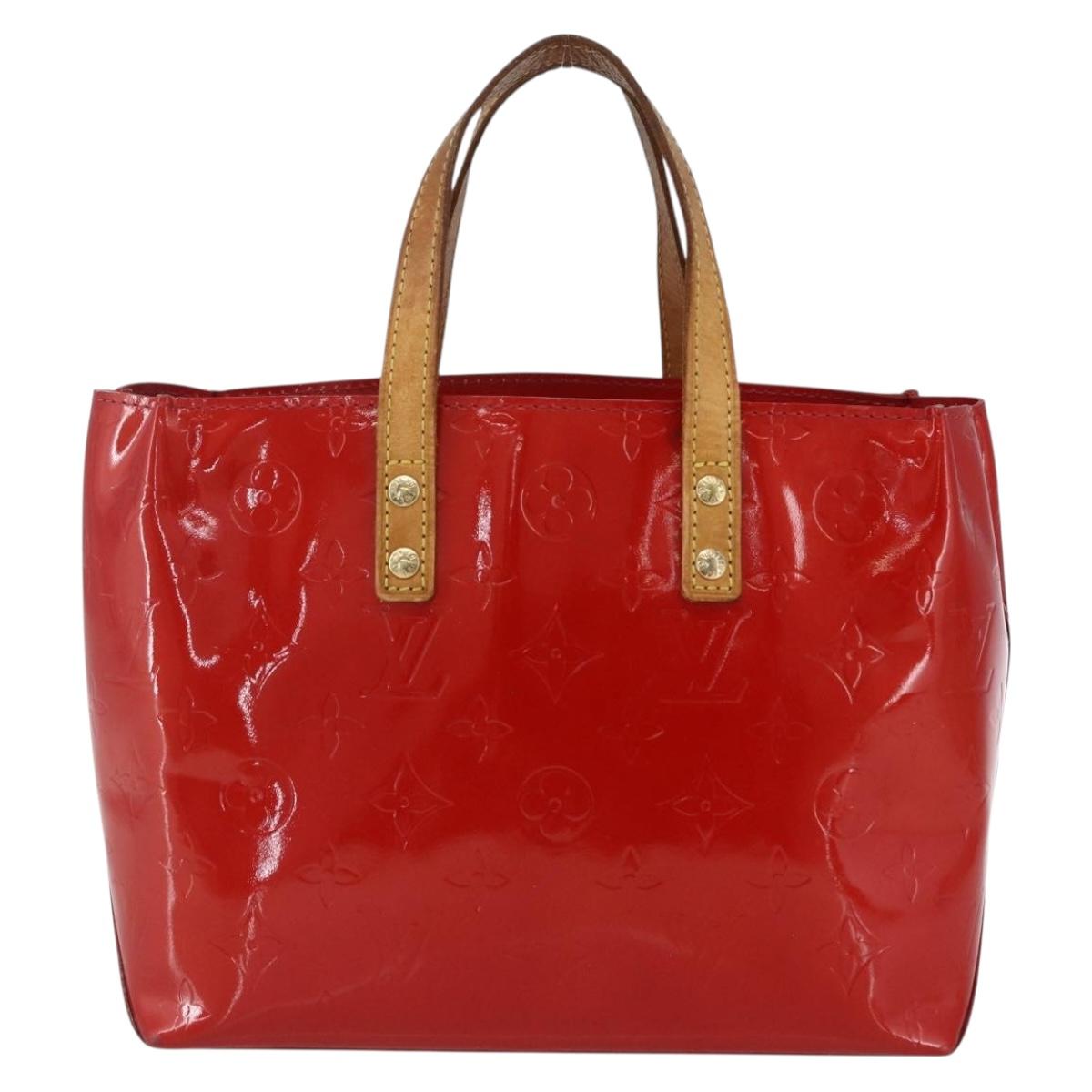 LOUIS VUITTON Monogram Vernis Reade PM Hand Bag Red Rouge M91088 LV Auth hk3277