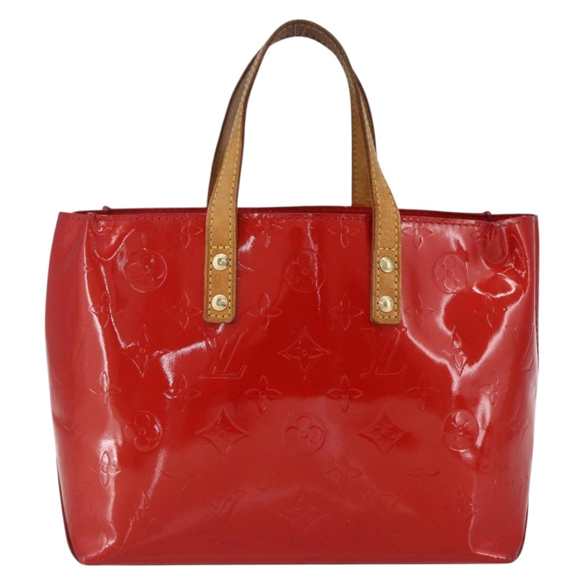 LOUIS VUITTON Monogram Vernis Reade PM Hand Bag Red Rouge M91088 LV Auth hk3277