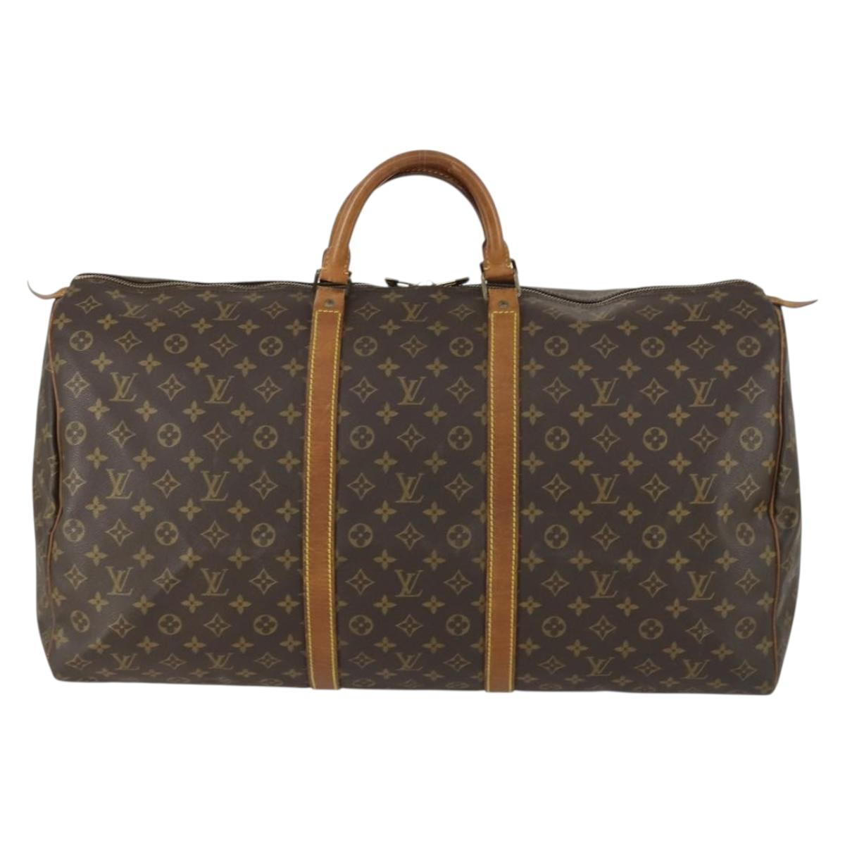 LOUIS VUITTON Monogram Keepall 60 Boston Bag M41422 LV Auth hk3288