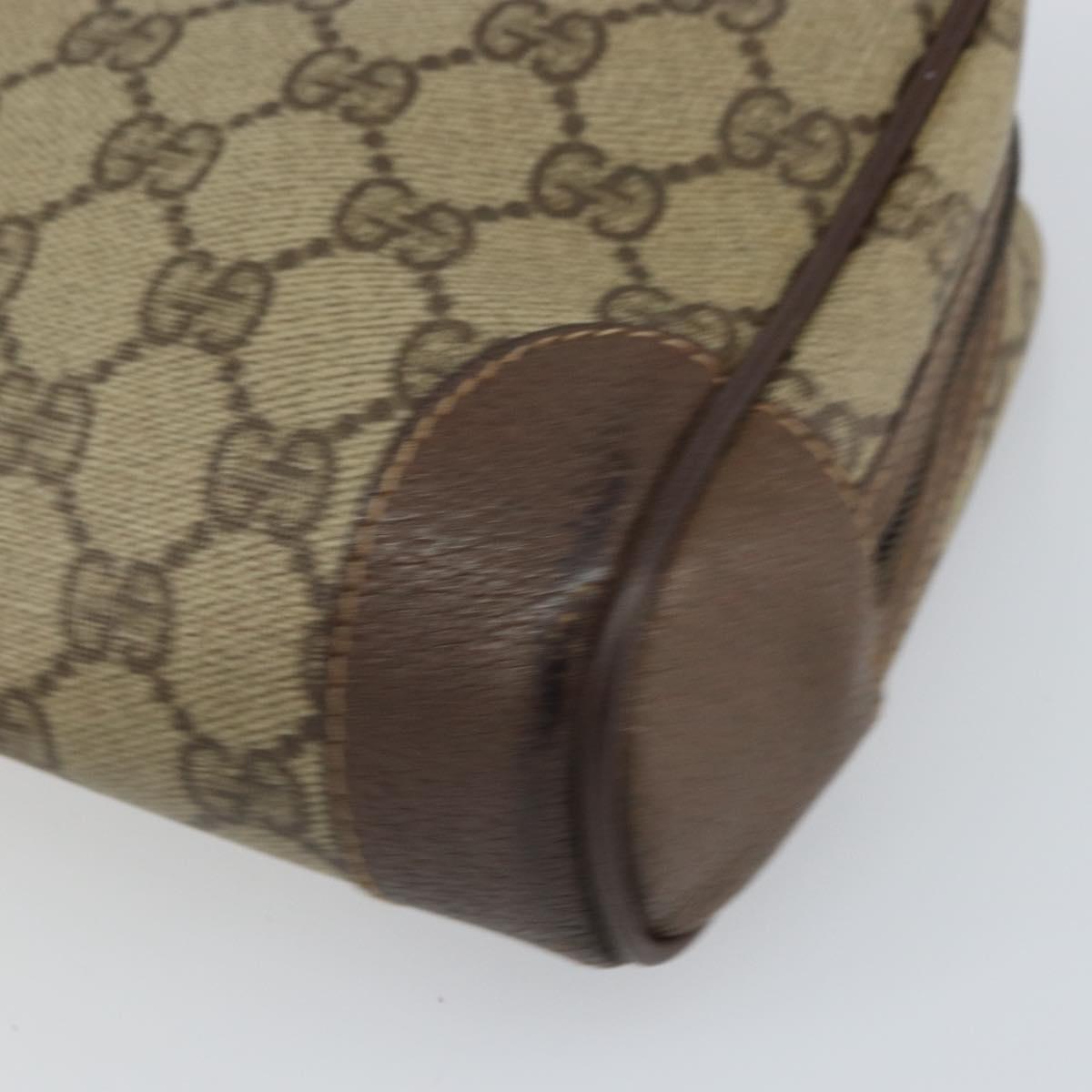 GUCCI GG Supreme Clutch Bag PVC Beige Auth hk3292