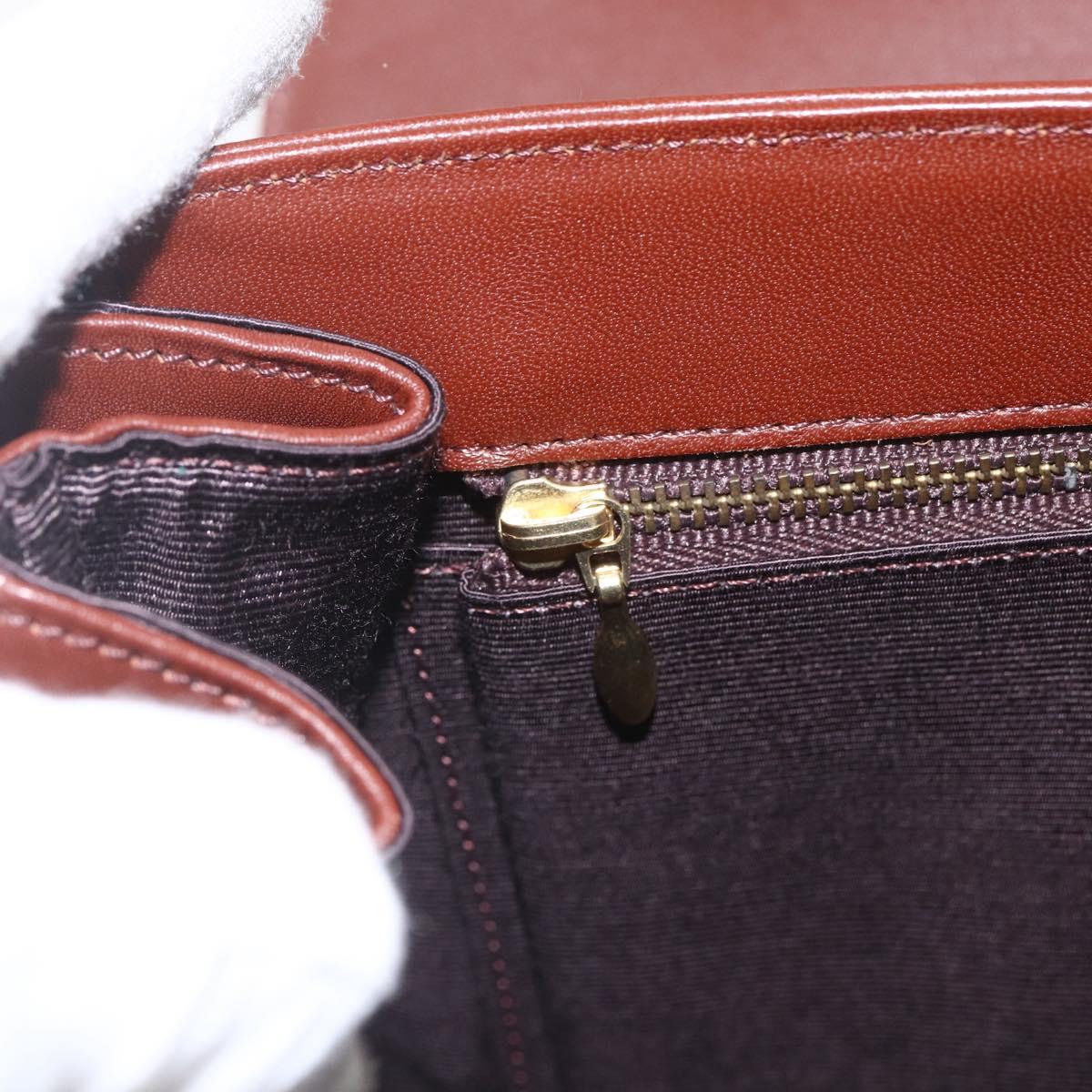 VALENTINO Hand Bag Leather 2way Brown Gold Auth hk3311