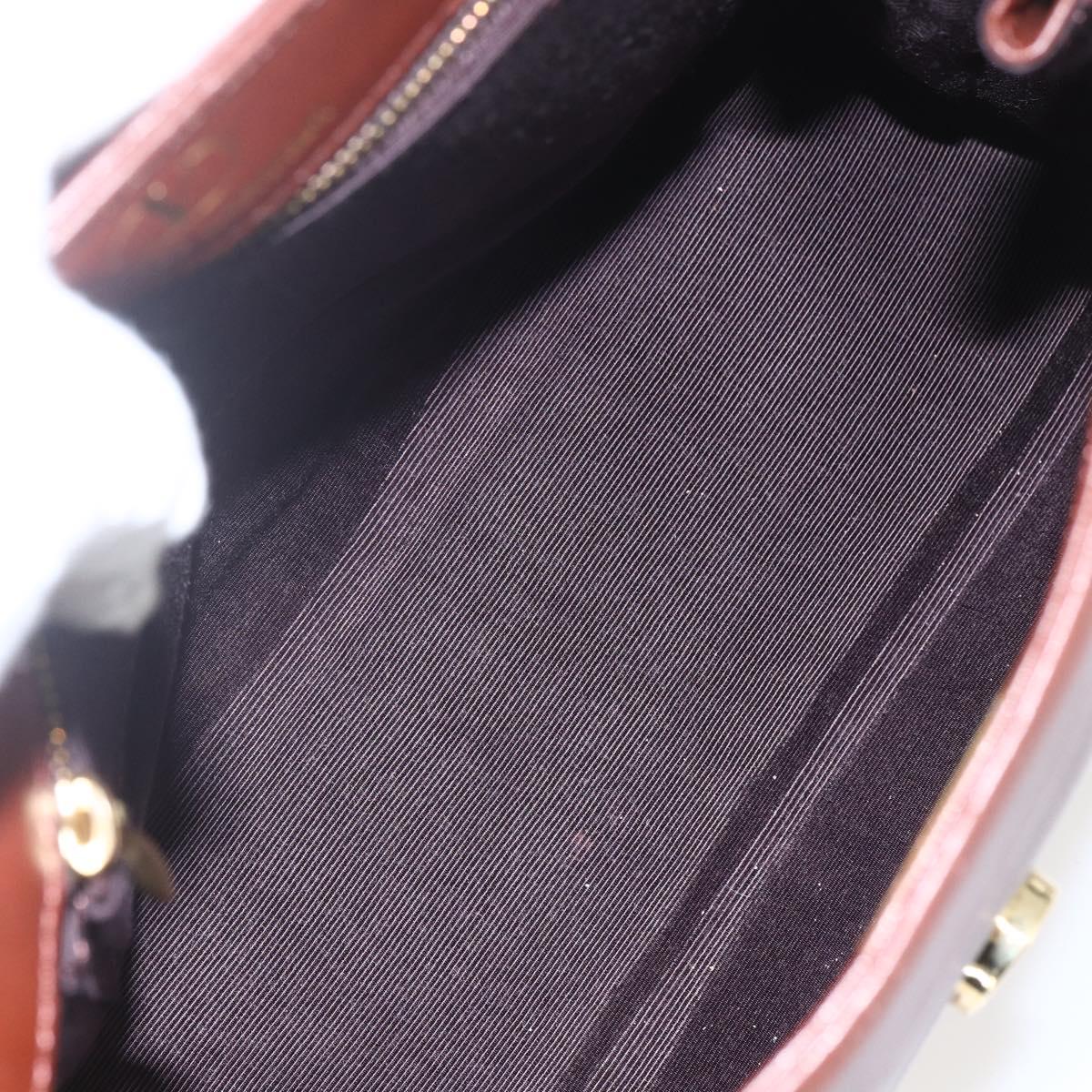 VALENTINO Hand Bag Leather 2way Brown Gold Auth hk3311