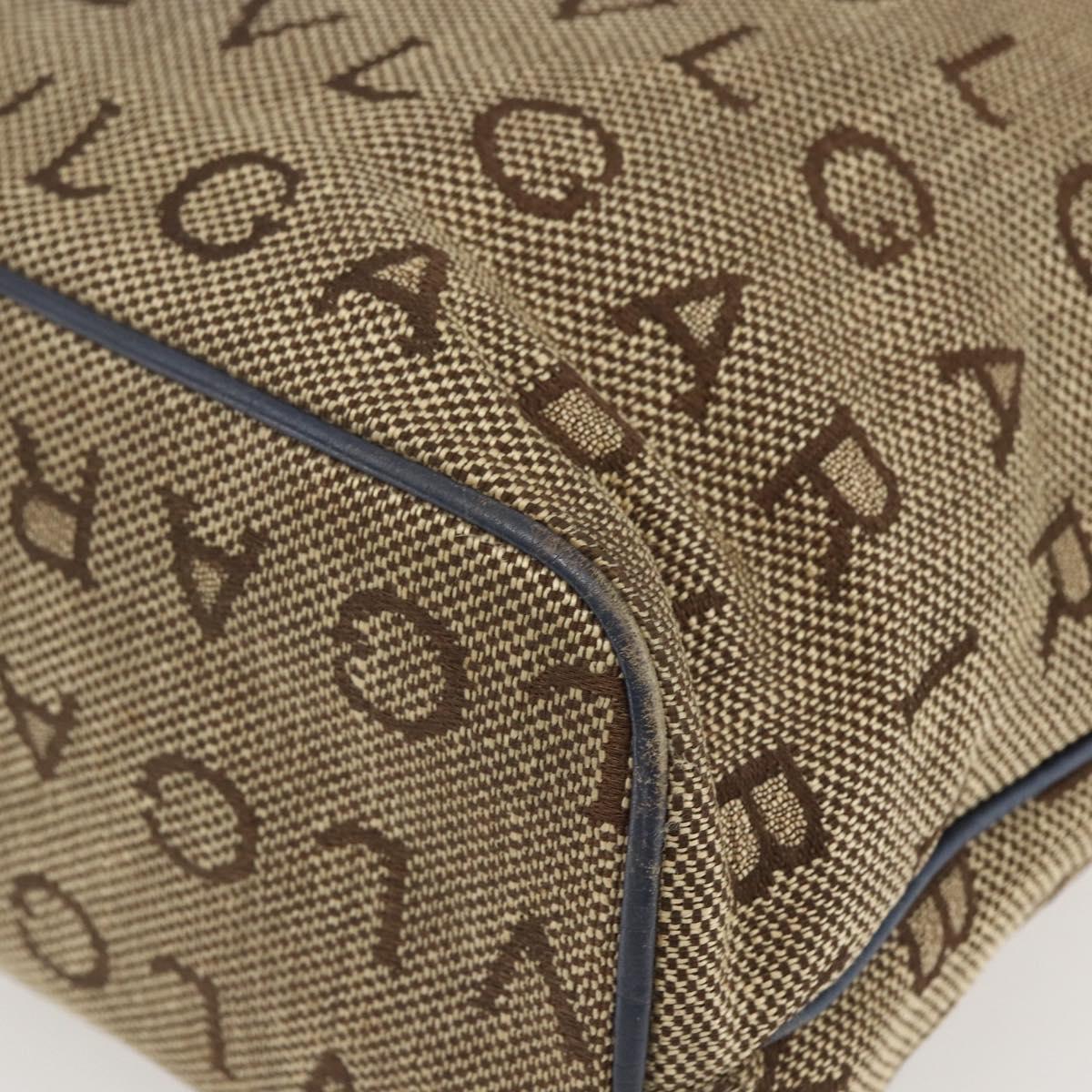 BVLGARI Logo Mania Tote Bag Canvas Beige Gold Auth hk3330