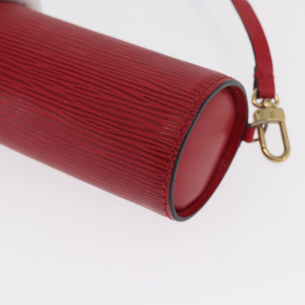 LOUIS VUITTON Epi Soufflot Pouch Red LV Auth hk3334