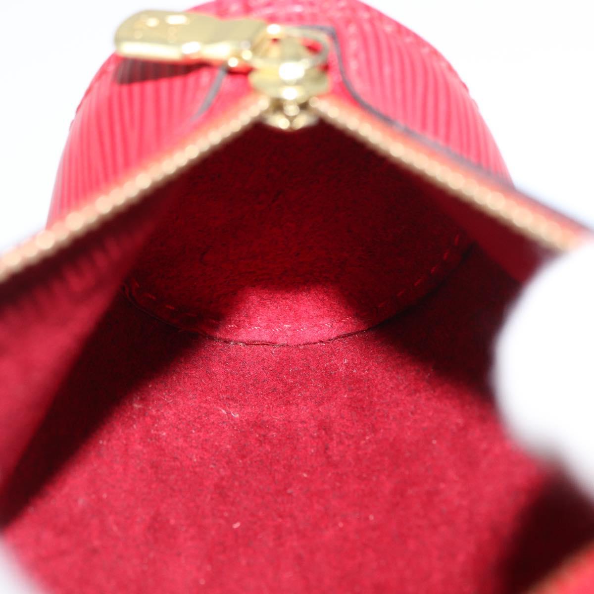 LOUIS VUITTON Epi Soufflot Pouch Red LV Auth hk3334
