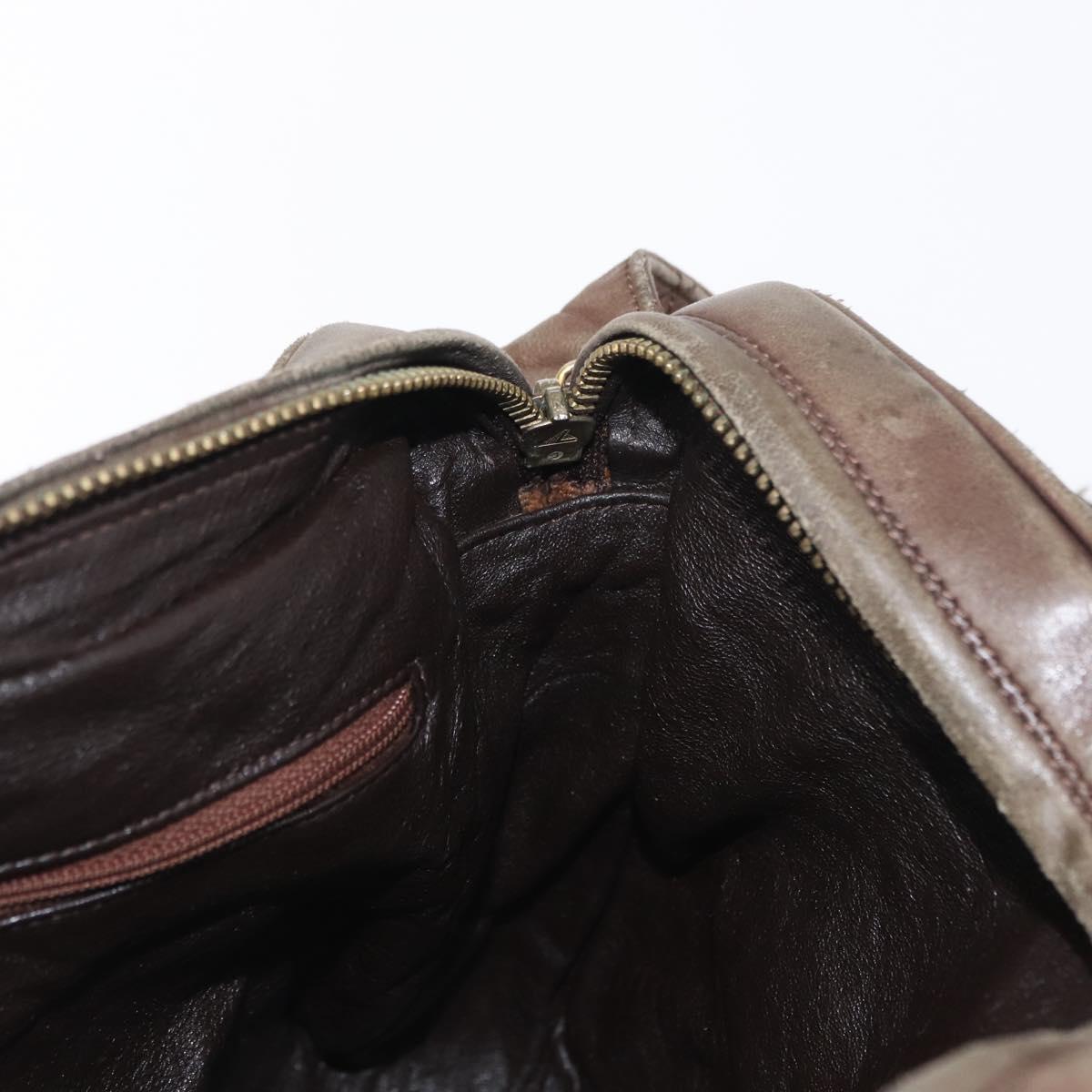 CHANEL Matelasse COCO Mark Shoulder Bag Leather Brown Gold CC Auth hk3336