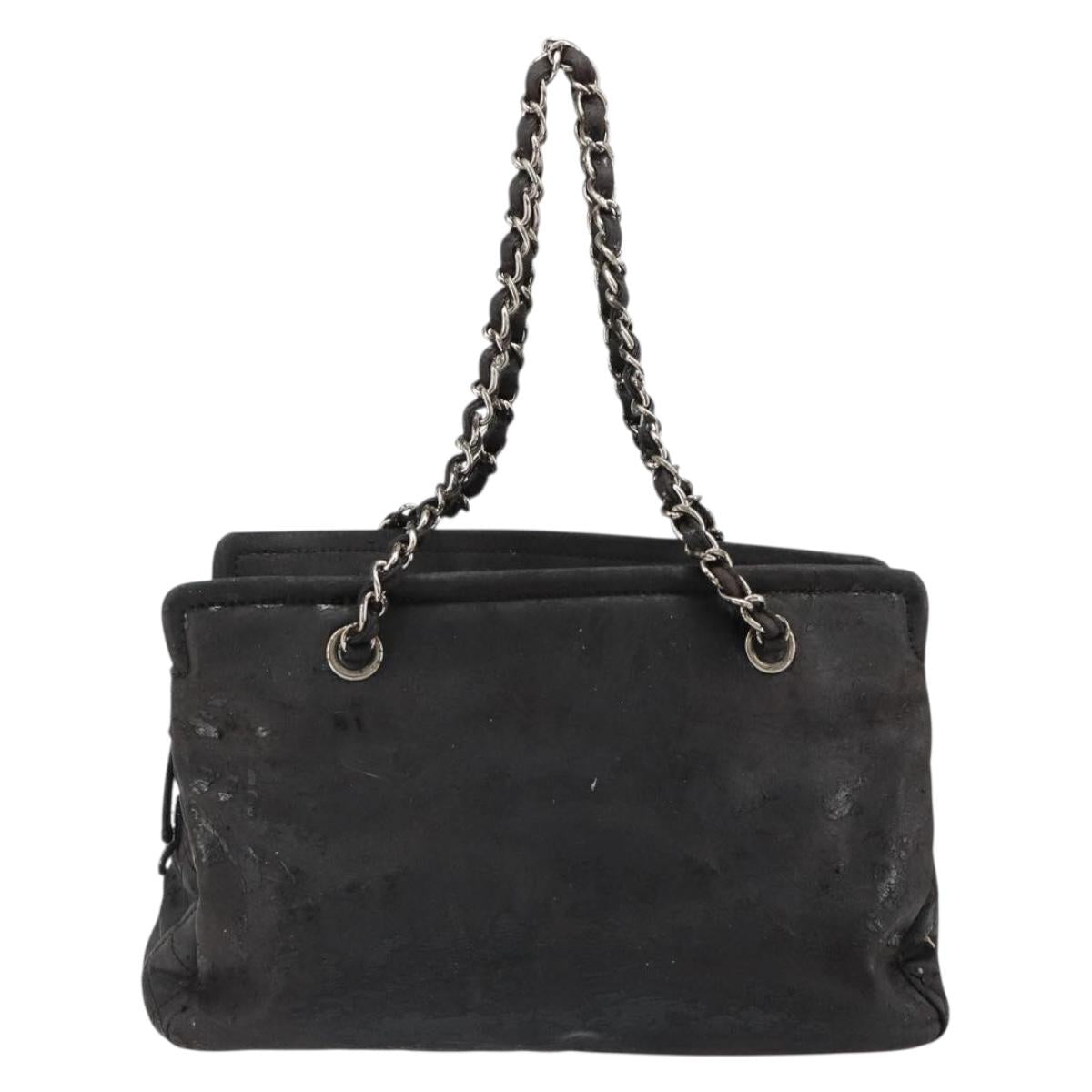 CHANEL COCO Mark Chain Shoulder Bag Patent leather Black Gold CC Auth hk3337