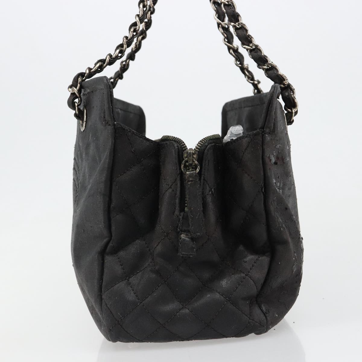 CHANEL COCO Mark Chain Shoulder Bag Patent leather Black Gold CC Auth hk3337