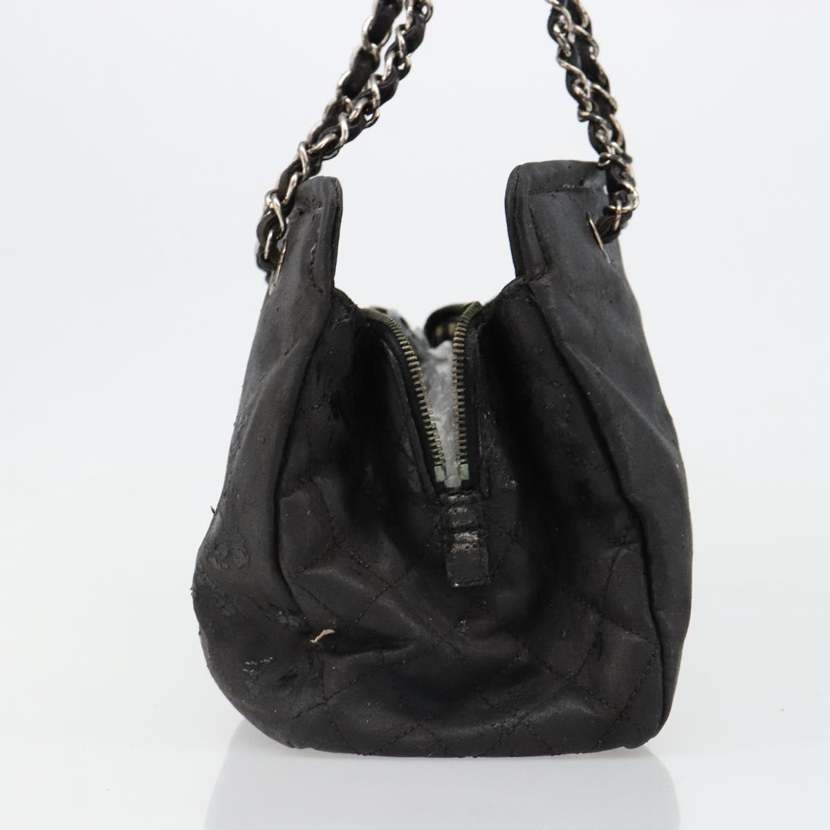 CHANEL COCO Mark Chain Shoulder Bag Patent leather Black Gold CC Auth hk3337