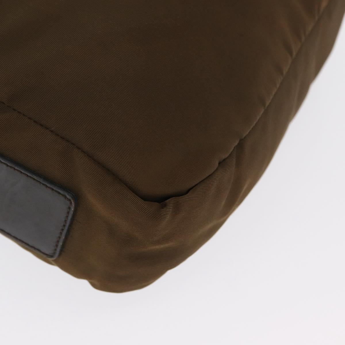 PRADA Shoulder Bag Nylon Brown Auth hk3352