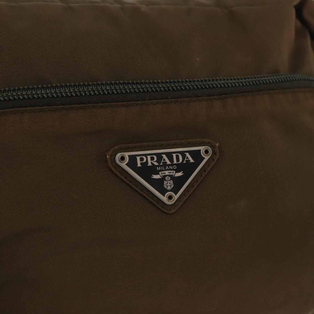 PRADA Shoulder Bag Nylon Brown Auth hk3352