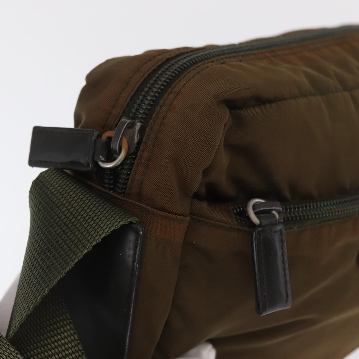 PRADA Shoulder Bag Nylon Brown Auth hk3352