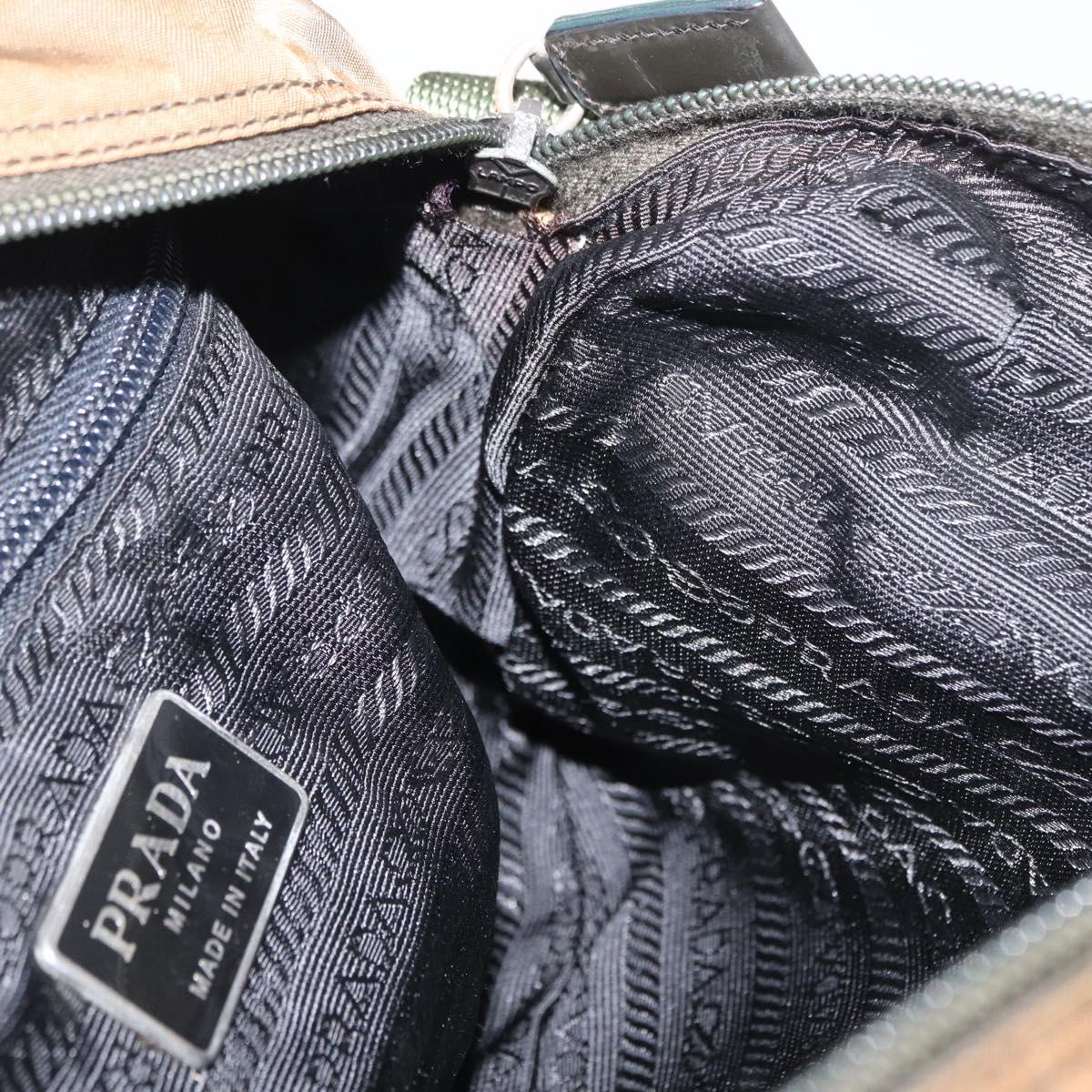 PRADA Shoulder Bag Nylon Brown Auth hk3352