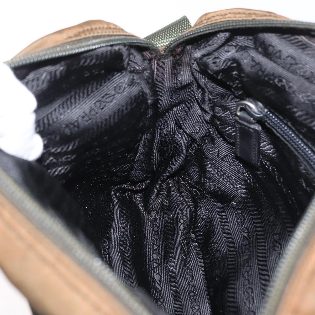 PRADA Shoulder Bag Nylon Brown Auth hk3352