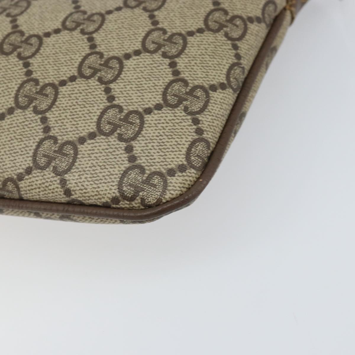 GUCCI GG Supreme Web Sherry Line Bag PVC Beige Gold 904 02 047 Auth hk3361