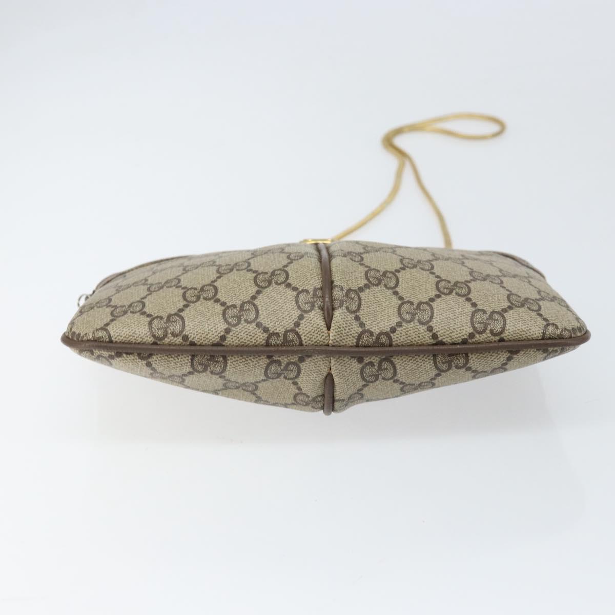 GUCCI GG Supreme Web Sherry Line Bag PVC Beige Gold 904 02 047 Auth hk3361