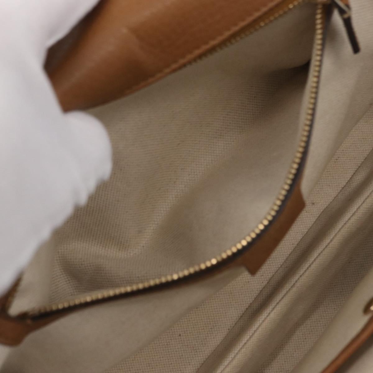 GUCCI New Bamboo Tote Bag Leather 2way Brown Gold 254884 Auth hk3362V