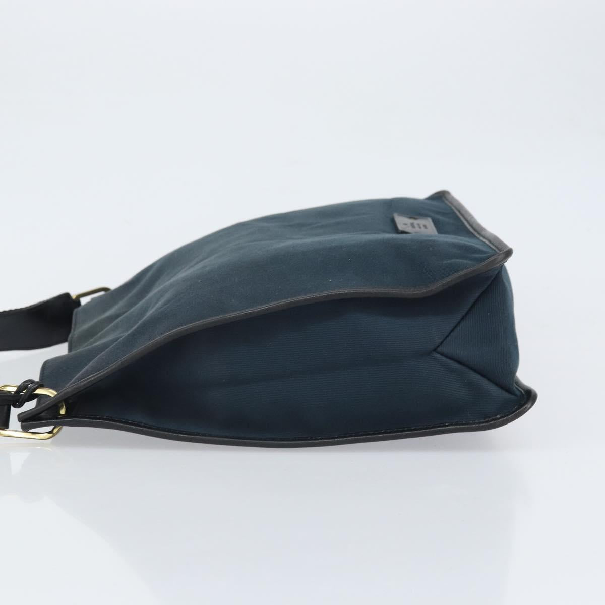 GUCCI Sherry Line Shoulder Bag Canvas Black Gold 90656 Auth hk3366