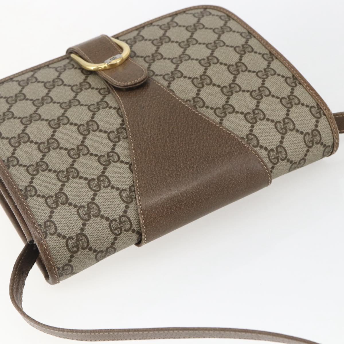 GUCCI GG Supreme Shoulder Bag PVC Beige Gold 93 02 023 Auth hk3368