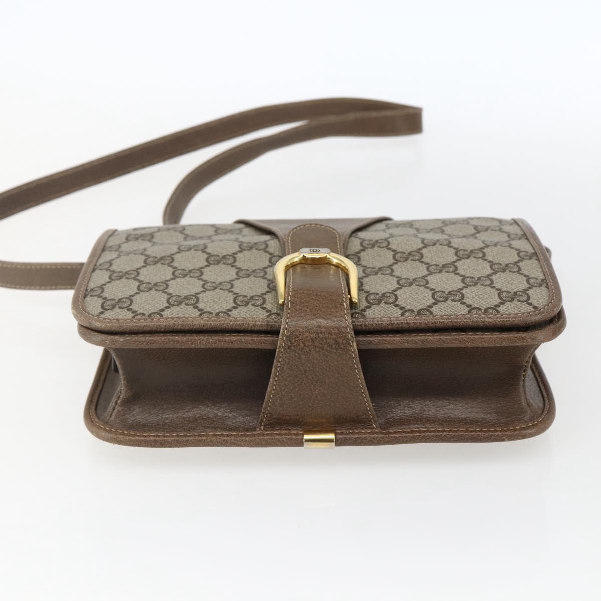 GUCCI GG Supreme Shoulder Bag PVC Beige Gold 93 02 023 Auth hk3368