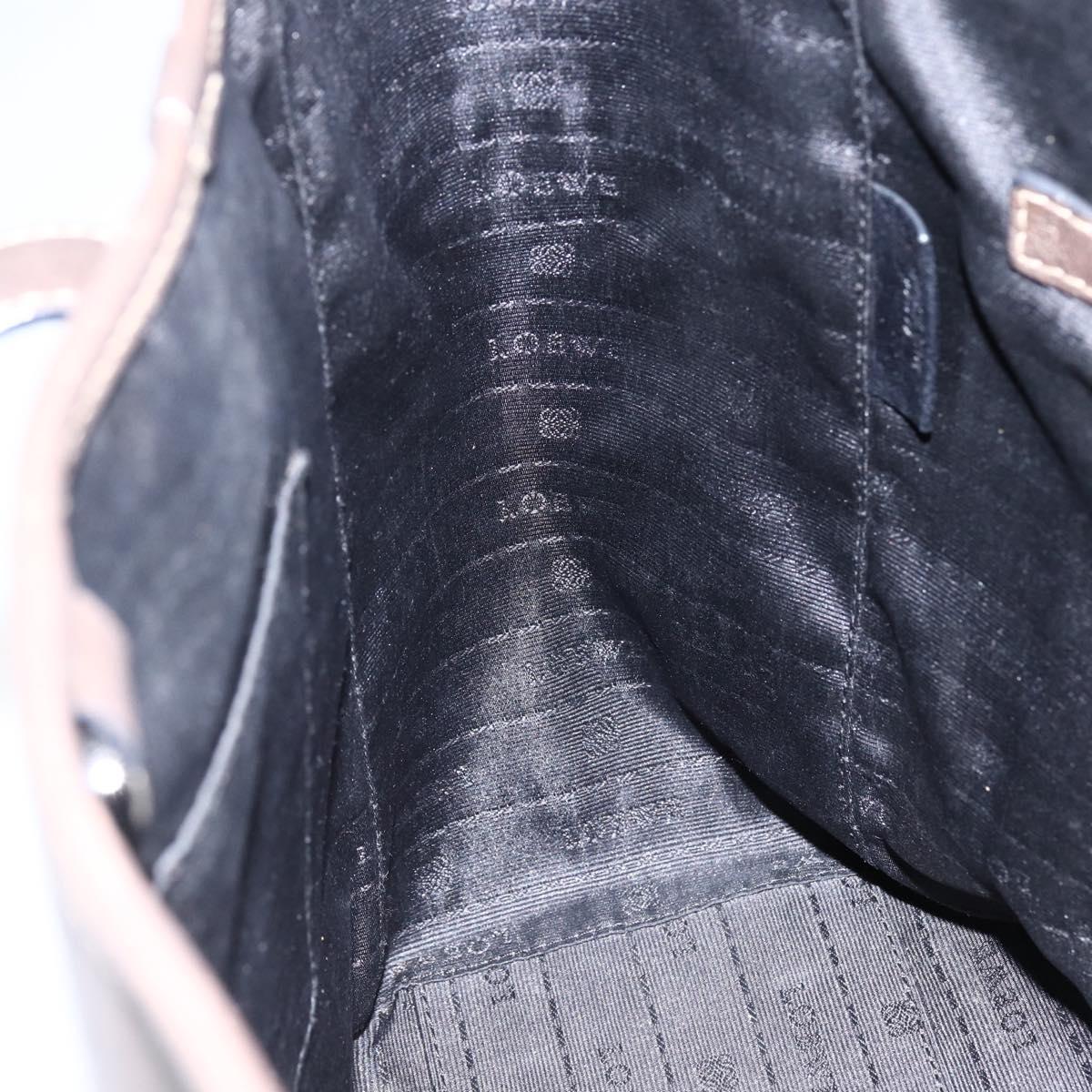 LOEWE Heritage Tote Bag Leather Brown Silver Auth hk3376