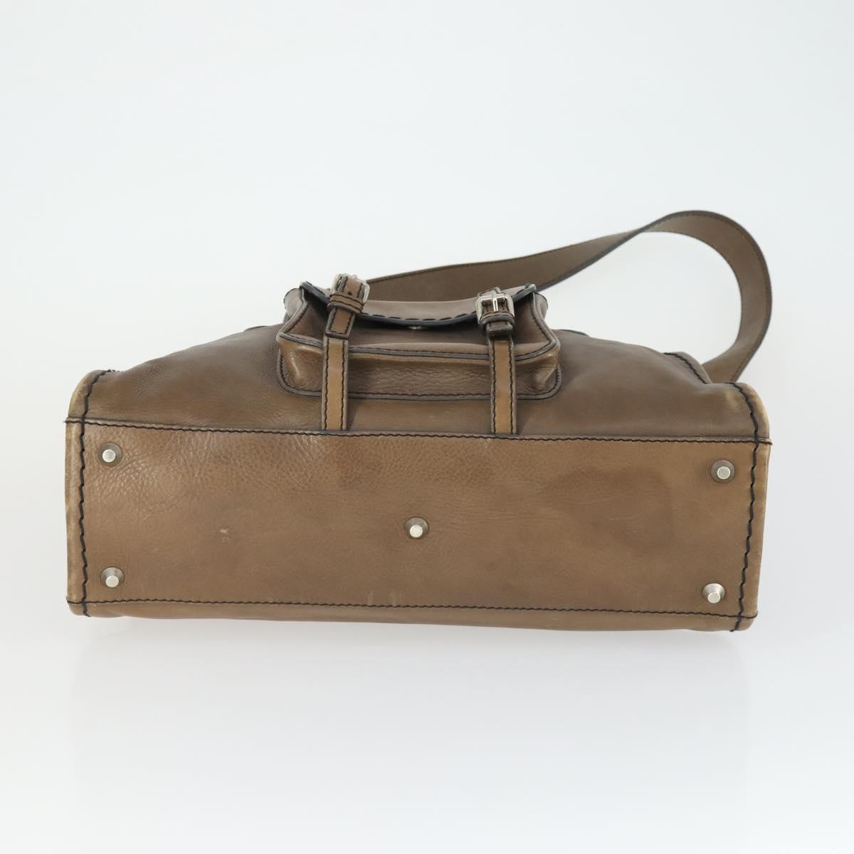 Chloe Edith Hand Bag Leather 2way Brown Silver Auth hk3383