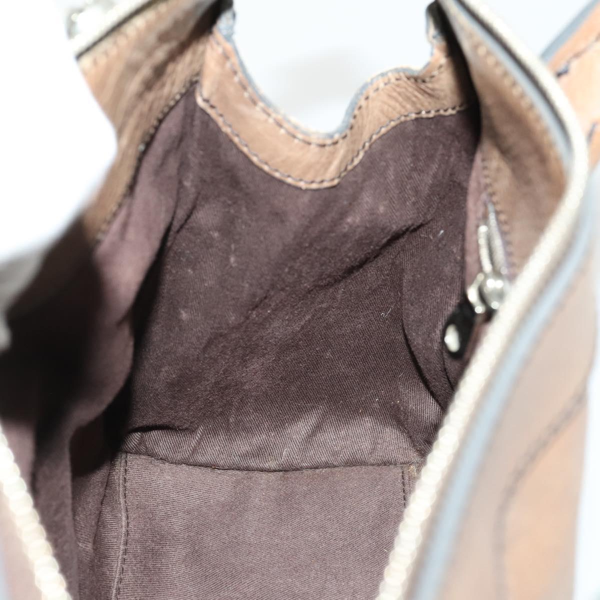 Chloe Edith Hand Bag Leather 2way Brown Silver Auth hk3383