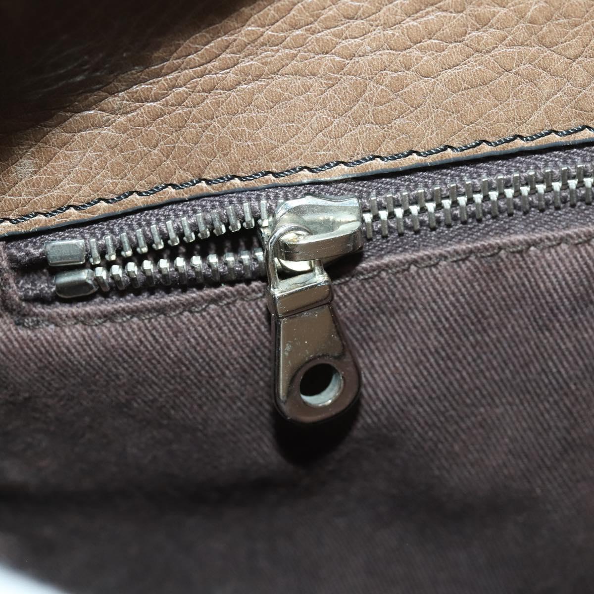 Chloe Edith Hand Bag Leather 2way Brown Silver Auth hk3383
