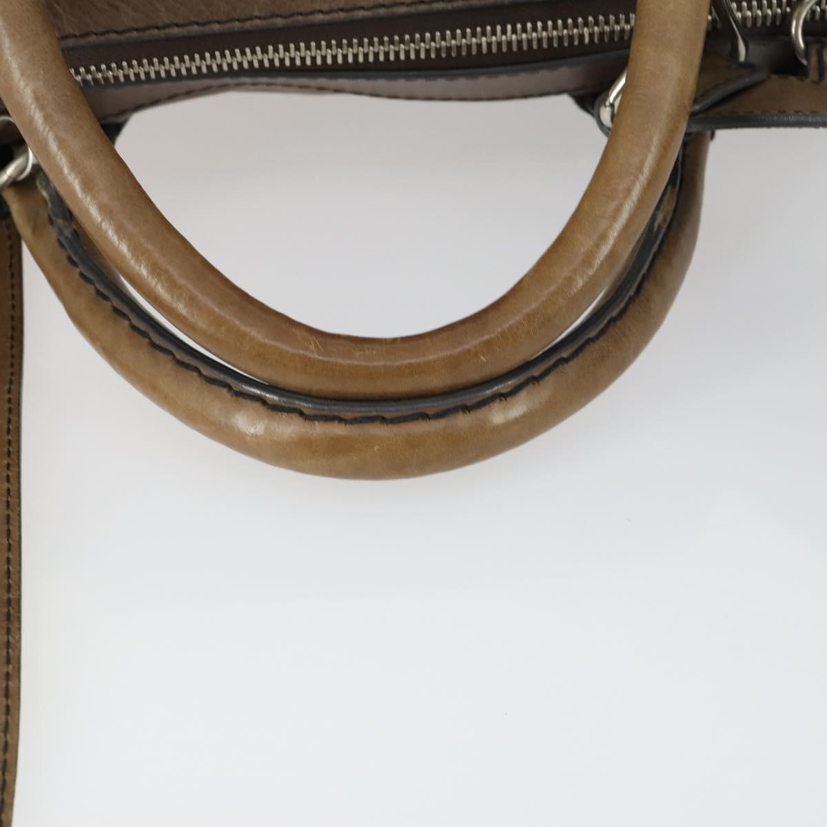 Chloe Edith Hand Bag Leather 2way Brown Silver Auth hk3383