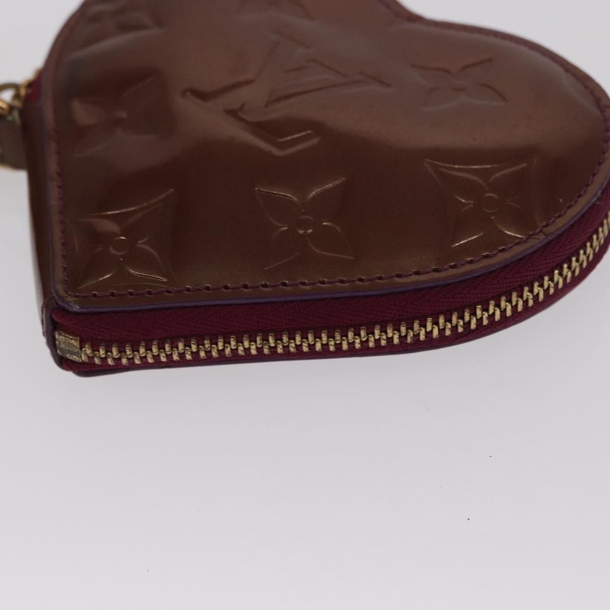 LOUIS VUITTON Vernis Porte Monnaie Coeur Coin Purse Violet M93563 Auth hk3392