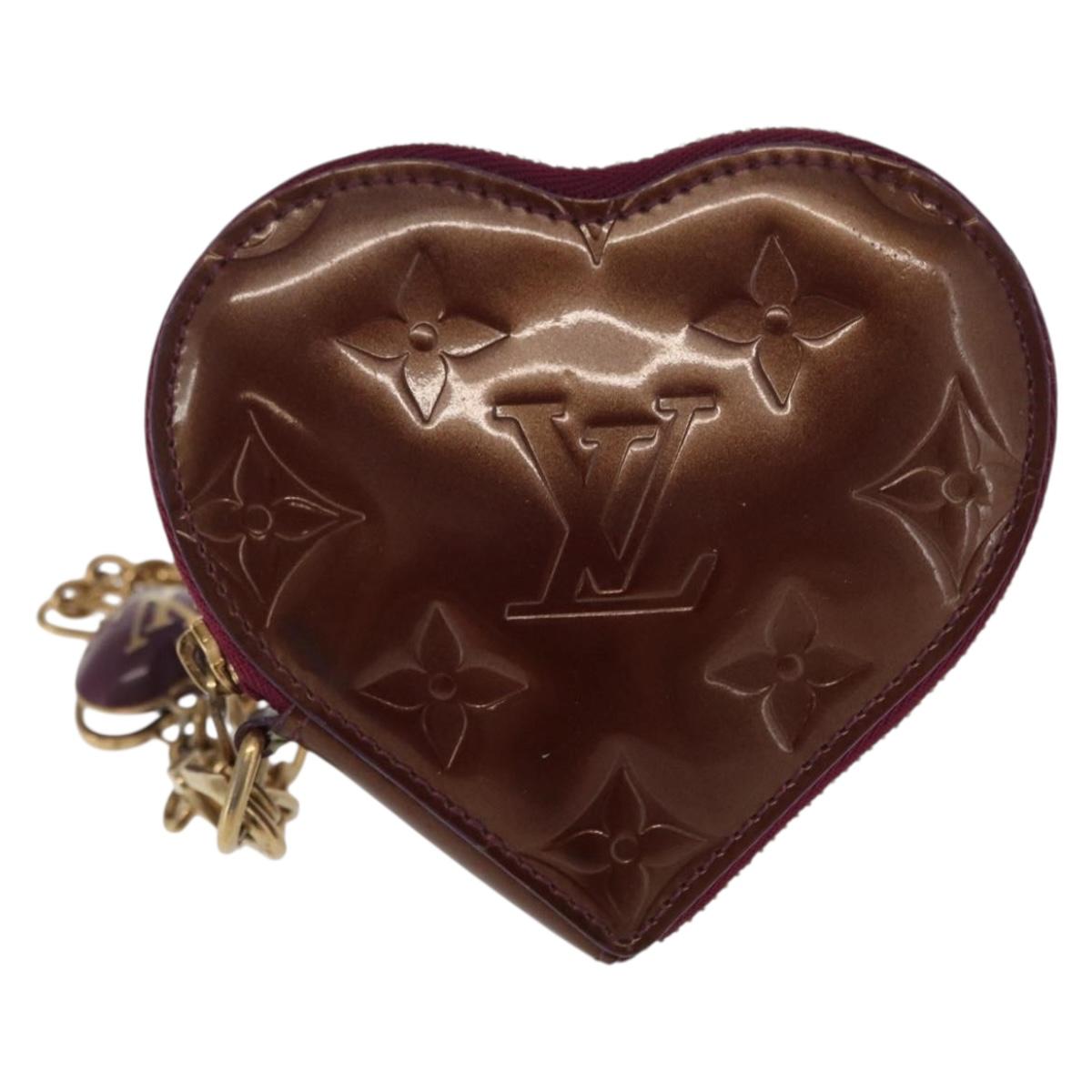 LOUIS VUITTON Vernis Porte Monnaie Coeur Coin Purse Violet M93563 Auth hk3392