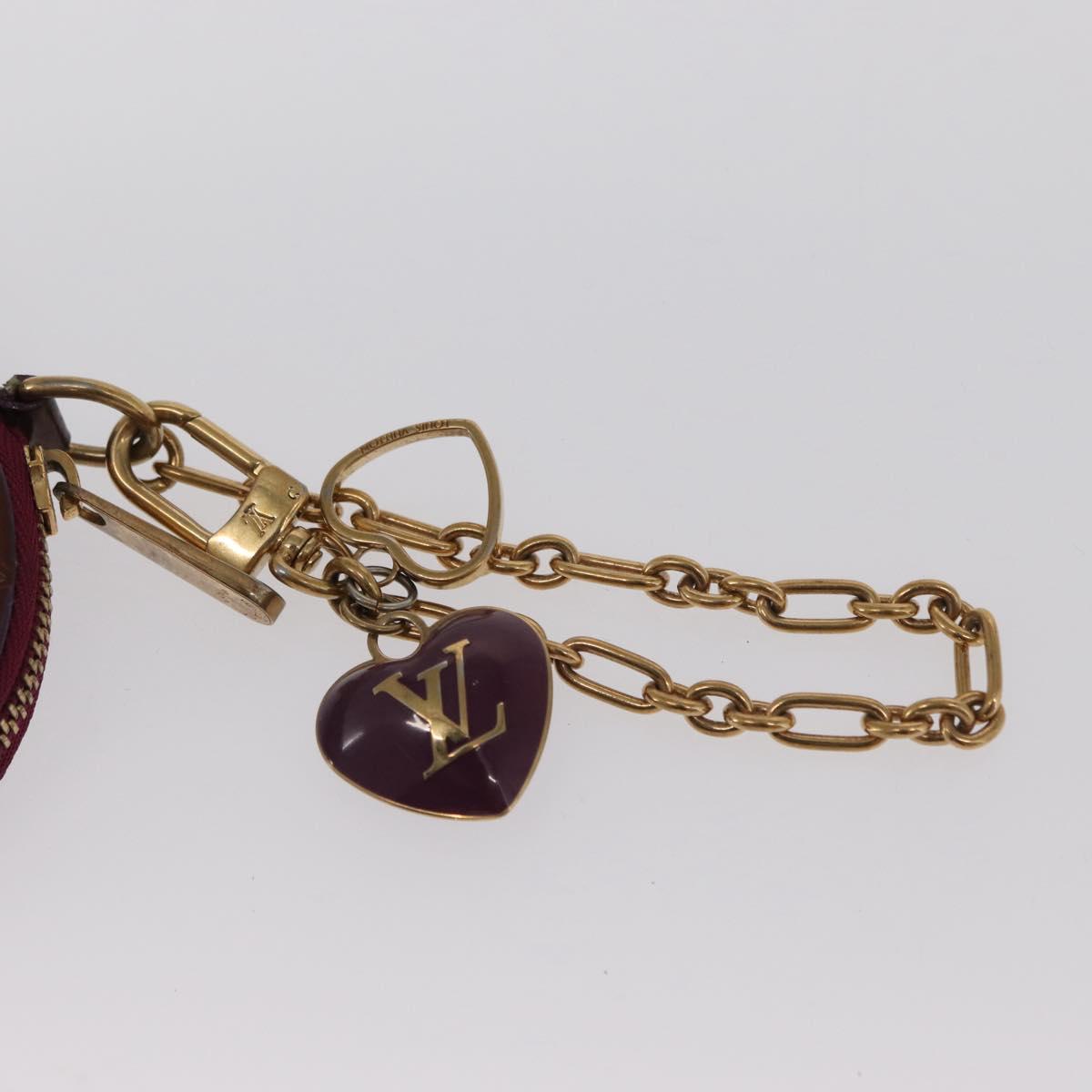 LOUIS VUITTON Vernis Porte Monnaie Coeur Coin Purse Violet M93563 Auth hk3392