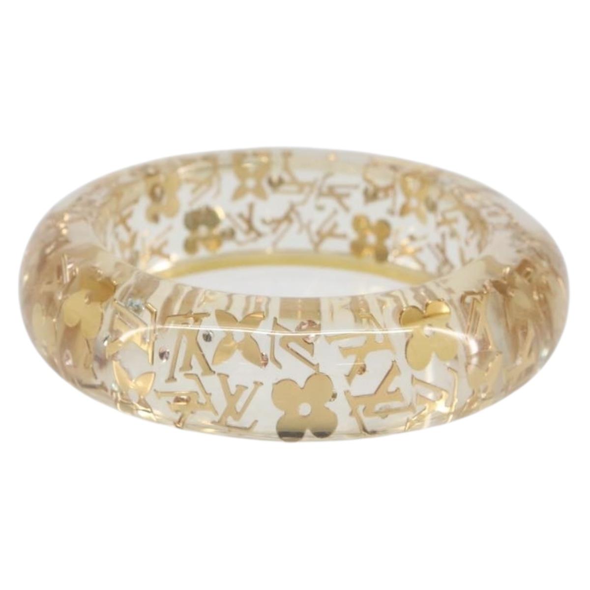 LOUIS VUITTON Brasserie Unclosure GM Bracelet Plastic Gold M65865 LV Auth hk3394