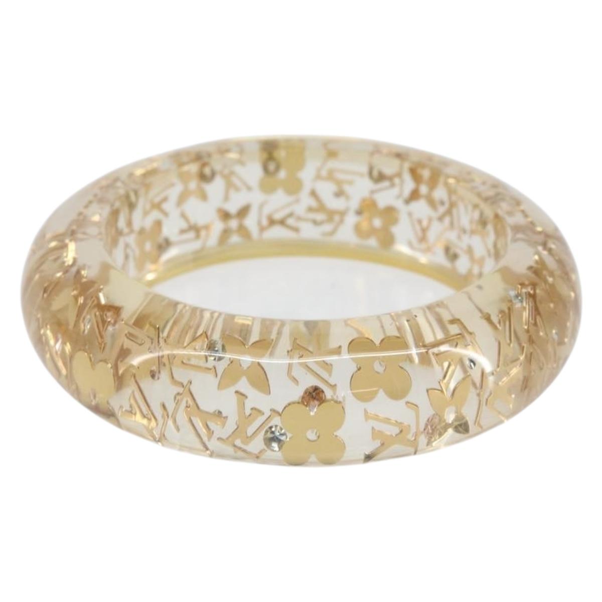 LOUIS VUITTON Brasserie Unclosure GM Bracelet Plastic Gold M65865 LV Auth hk3394