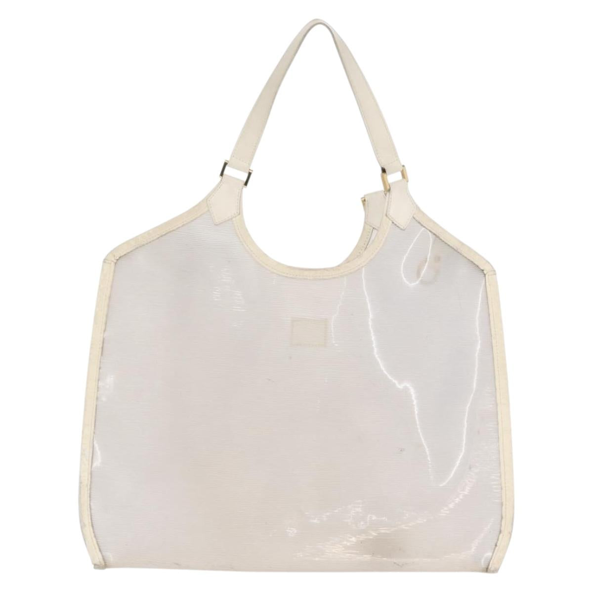 LOUIS VUITTON Epi Plage Via Bag Vinyl Leather Clear White M92153 Auth hk3428