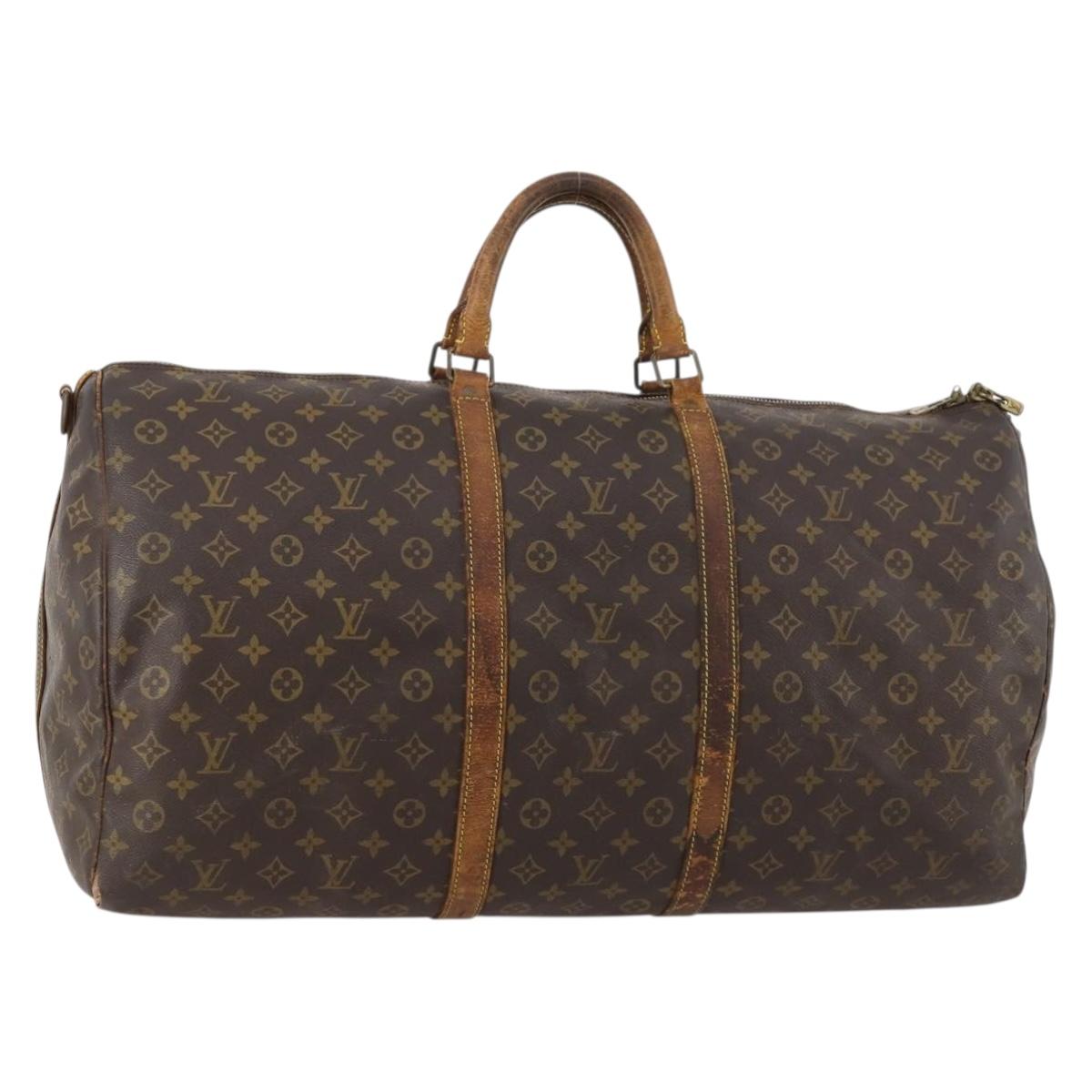 LOUIS VUITTON Monogram Keepall Bandouliere 60 Boston Bag M41412 LV Auth hk3438