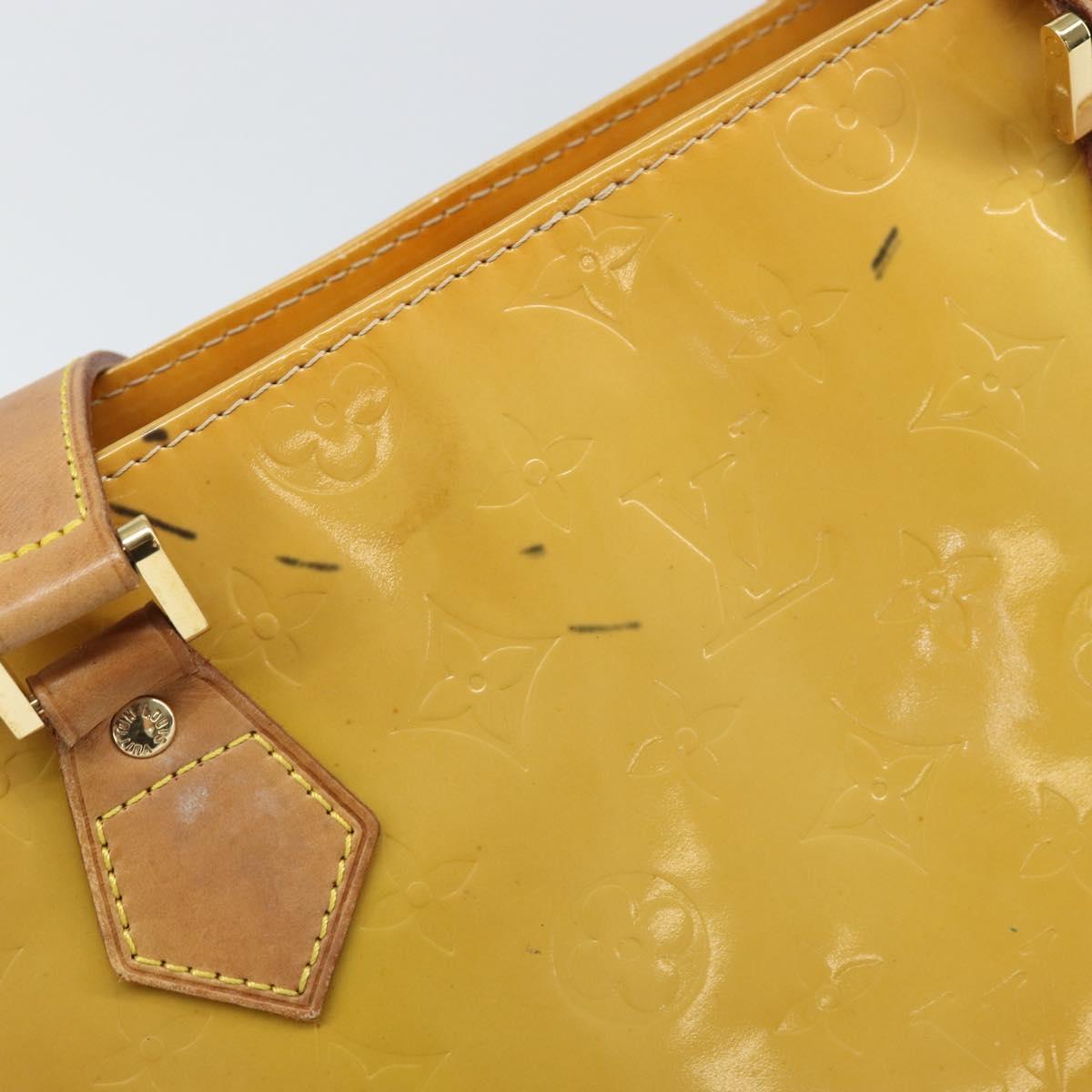 LOUIS VUITTON Monogram Vernis Houston Hand Bag Beige M91004 LV Auth hk3455