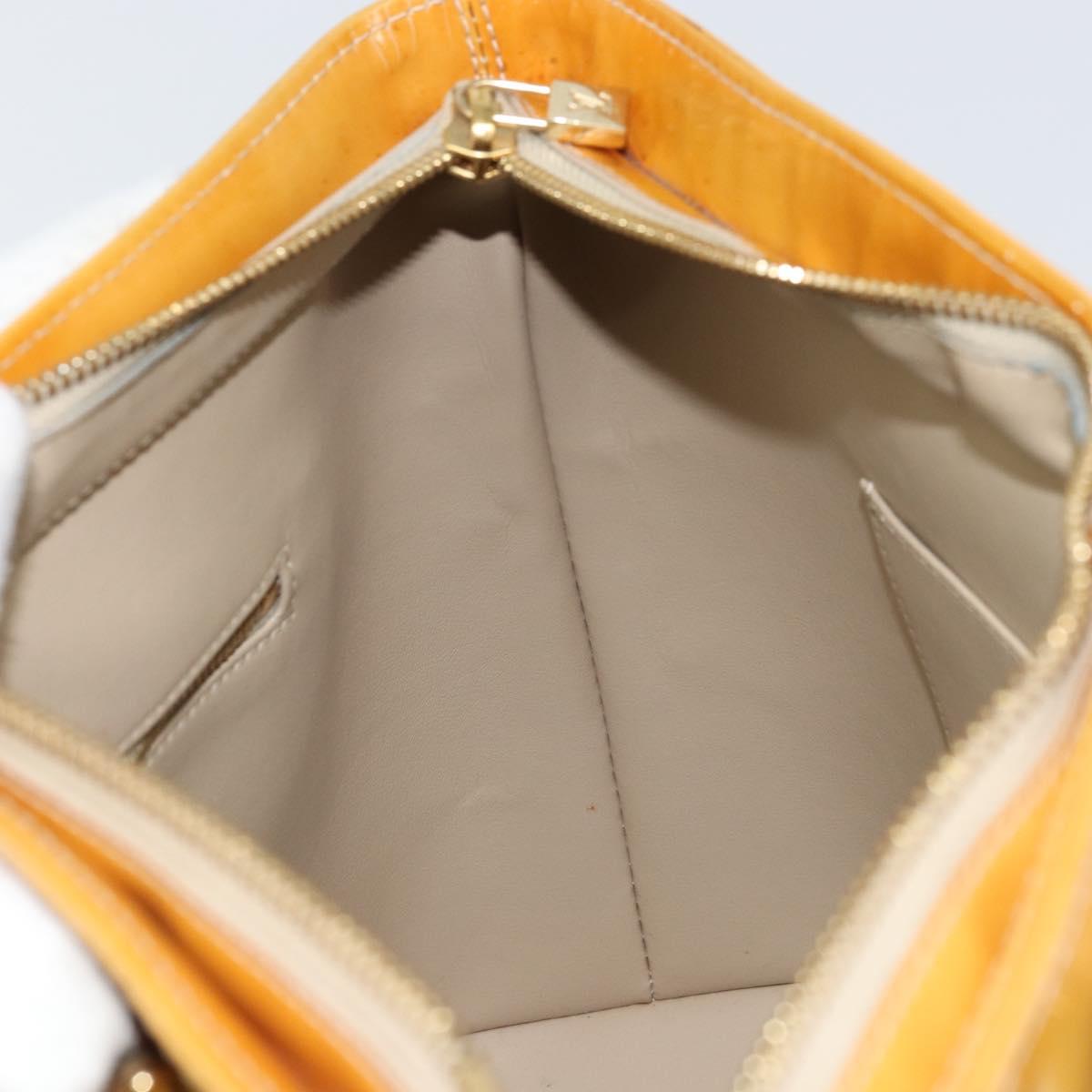 LOUIS VUITTON Monogram Vernis Houston Hand Bag Beige M91004 LV Auth hk3455