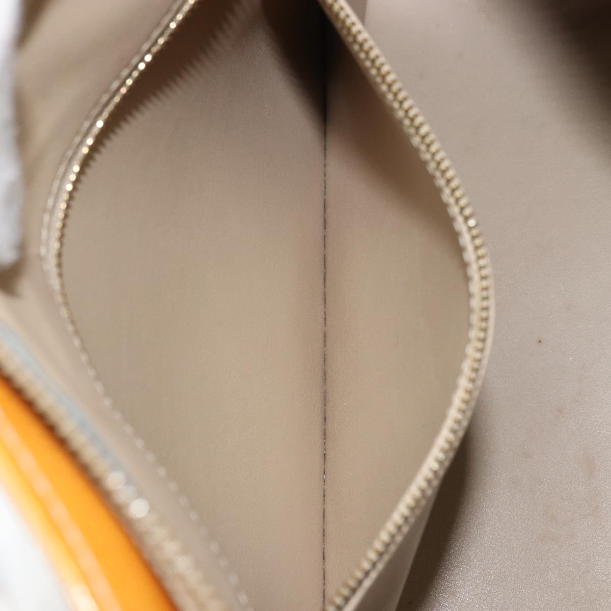 LOUIS VUITTON Monogram Vernis Houston Hand Bag Beige M91004 LV Auth hk3455