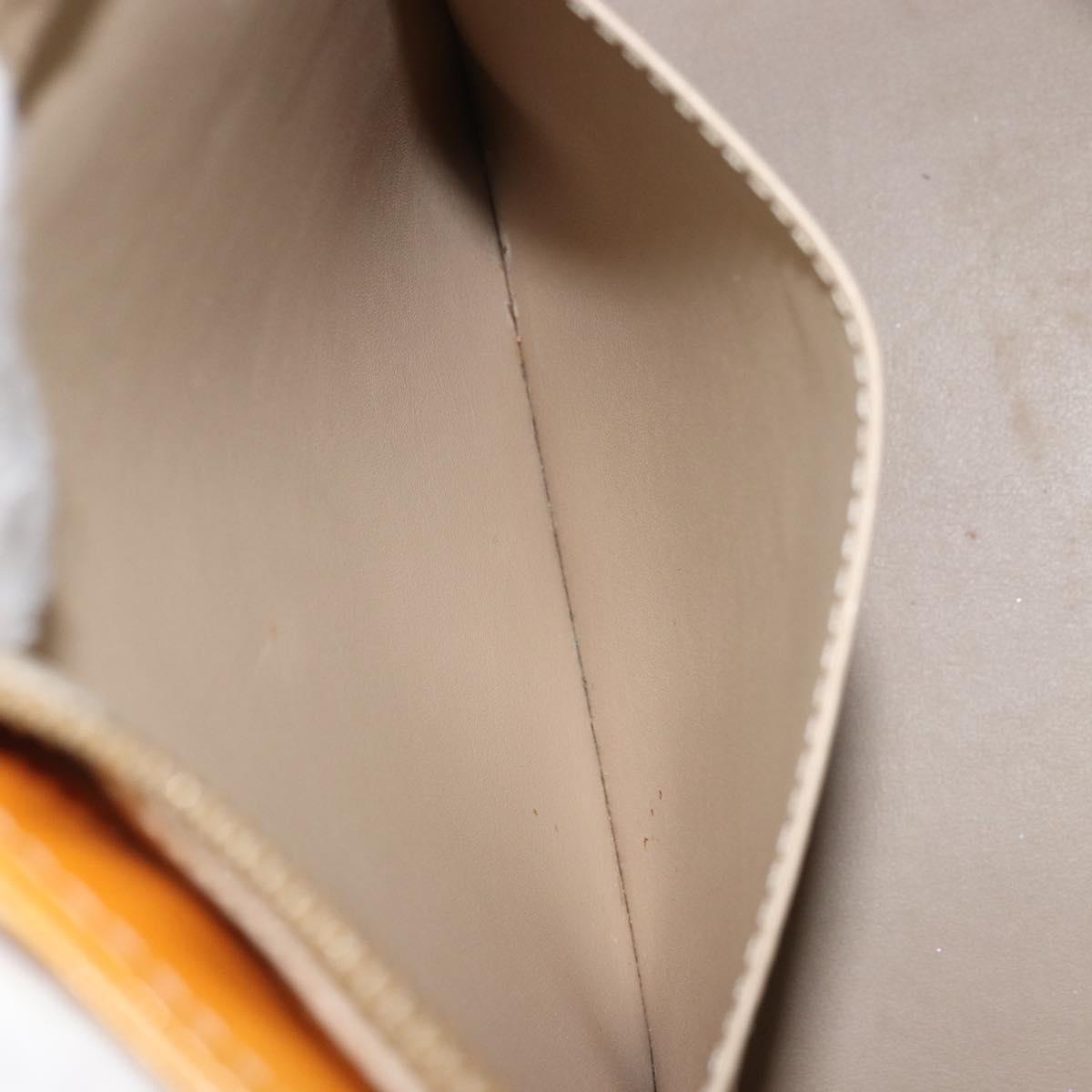 LOUIS VUITTON Monogram Vernis Houston Hand Bag Beige M91004 LV Auth hk3455